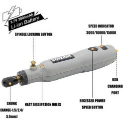 BEARSU Sans Fil Outil Rotatif, 3.7V Li-ion MRT22DC Mini Rotary Kit Multi-outils à Vitesse Variable, 24pcs Accessoires Kit électrique Rotatif Bricolage Grinder Pour Le Polissage, Nettoyage Et Gravure -Perceuse Soldes 2022 39123062 3