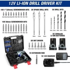 WORKPRO Perceuse Visseuse Sans Fil 12V Avec 2 Batteries Lithium-ion 2000mAh, 2 Vitesses, 18+3 Réglage De Couple, 35 Accessoires Et Lampe LED Et, Mandrin Auto-serrant 10mm, Charge Rapide 1H 8 WORKPRO Perceuse Visseuse Sans Fil 12V Avec 2 Batteries Lithium-ion 2000mAh, 2 Vitesses, 18+3 Réglage De Couple, 35 Accessoires Et Lampe LED Et, Mandrin Auto-serrant 10mm, Charge Rapide 1H -Perceuse Soldes 2022 39154517 2