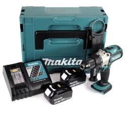 Makita DHP 451 RTJ Perceuse Visseuse à Percussion Sans Fil 18 V Li-Ion, 3 Vitesses + 2x Batteries 5,0 Ah + Chargeur Rapide + Makpac -Perceuse Soldes 2022 39807958 4