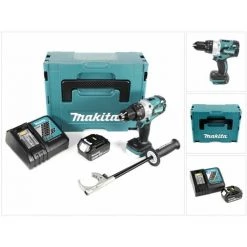 Makita DHP 481 RF1J 18V Perceuse-visseuse à Percussion Sans Fil Brushless 115 Nm + Coffret Makpac + 1x Batterie 3Ah Li-Ion + Chargeur