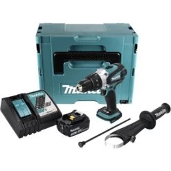 Makita DHP 458 RF1J Perceuse-visseuse à Percussion Sans Fil 18 V 91 Nm + 1x Batterie 3,0 Ah + Chargeur + Coffret Makpac -Perceuse Soldes 2022 40309570 2