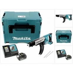 Makita DFR 750 RF1J Visseuse Automatique à Magasin Sans Fil 18V 45-75mm + 1x Batterie 3,0Ah + Chargeur + Coffret Makpac