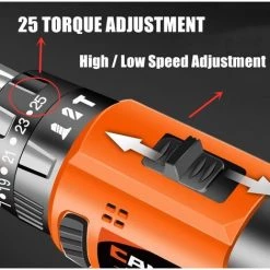 GISAM Perceuse Visseuse Sans Fil 21V Batterie Avec Boîte à Outils D'accessoires 61pcs -Perceuse Soldes 2022 41322450 2