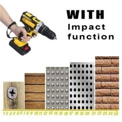 GISAM Perceuse 21V 28Nm électrique Sans Fil Perceuse/pilote Cas 25 Réglages De Couple - Jaune 1 Batterie -Perceuse Soldes 2022 41560838 2