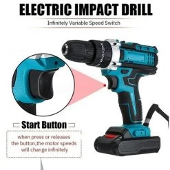 GISAM Perceuse 21V 28Nm électrique Sans Fil Perceuse/pilote Cas 25 Réglages De Couple - Jaune 1 Batterie -Perceuse Soldes 2022 41560838 3