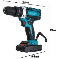 GISAM Perceuse 21V 28Nm électrique Sans Fil Perceuse/pilote Cas 25 Réglages De Couple - Jaune 1 Batterie -Perceuse Soldes 2022 41560838 5