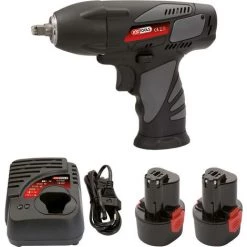 KSTOOLS® KS TOOLS 3/8'' Clé à Chocs Sur Batterie, 117Nm, 1.870 Tr/min, Avec 2 Batteries Et Chargeur