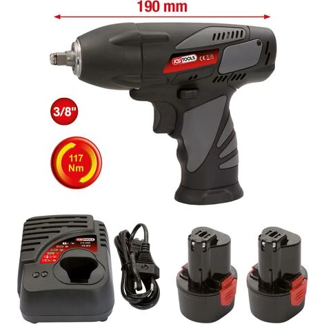 KSTOOLS® KS TOOLS 3/8'' Clé à Chocs Sur Batterie, 117Nm, 1.870 Tr/min, Avec 2 Batteries Et Chargeur 4 KSTOOLS® KS TOOLS 3/8'' Clé à Chocs Sur Batterie, 117Nm, 1.870 Tr/min, Avec 2 Batteries Et Chargeur – Image 2