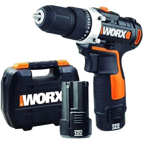 Perceuse 12V Li 2,0 Ah 2 Batteries Case 10Mm D-Lite Worx 115820 3 Perceuse 12V Li 2,0 Ah 2 Batteries Case 10Mm D-Lite Worx 115820