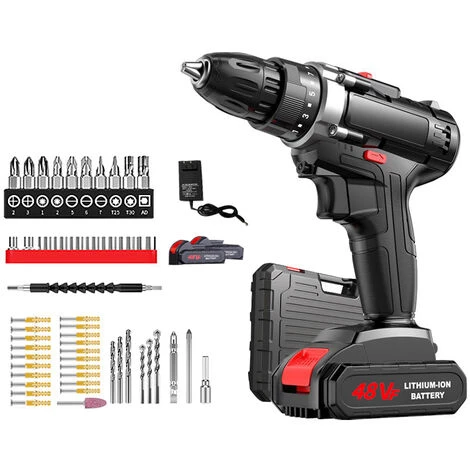 MERKMAK Perceuse Visseuse A Percussion Sans Fil 0-1200RPM 70NM Avec 2 Batterie 25V 5000mAh 53 Accessoires Boite En Plastique Pour Au Beton Metal Bois 3 MERKMAK Perceuse Visseuse A Percussion Sans Fil 0-1200RPM 70NM Avec 2 Batterie 25V 5000mAh 53 Accessoires Boite En Plastique Pour Au Beton Metal Bois