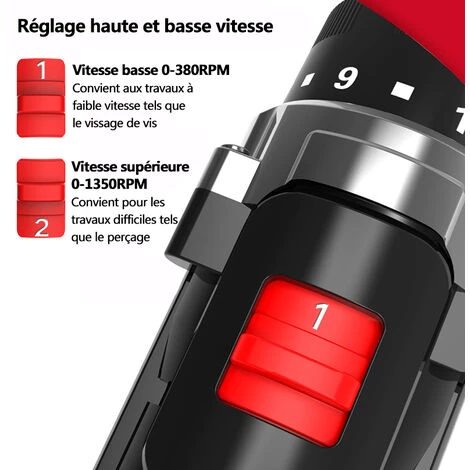 MERKMAK Perceuse Visseuse A Percussion Sans Fil 0-1200RPM 70NM Avec 2 Batterie 25V 5000mAh 53 Accessoires Boite En Plastique Pour Au Beton Metal Bois 5 MERKMAK Perceuse Visseuse A Percussion Sans Fil 0-1200RPM 70NM Avec 2 Batterie 25V 5000mAh 53 Accessoires Boite En Plastique Pour Au Beton Metal Bois – Image 3