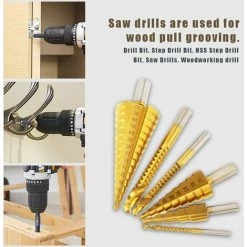 HIASDFLS Pour Une Perceuseforet Étagé 6 Pièces, Foret Étagé Hss Professionnel Revêtu De Titane Et Forets De Scie Pour Métal Et Bois -Perceuse Soldes 2022 42661068 4