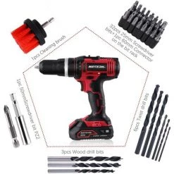 Ensemble De Perceuses A Percussion A Double Vitesse METERK LCD777-1SC -Perceuse Soldes 2022 42731017 5