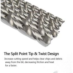 HIASDFLS Set De Foret Extra Long 200Mm 8Pcs, Foret En Acier À Grande Vitesse, Tige Droite Avec Diamètre De 4Mm, 4.2Mm, 4.5Mm, 5Mm, 5.2Mm, 6Mm, 8Mm, 10Mm, Outil De Perçage Pour Le Bois -Perceuse Soldes 2022 42839680 2