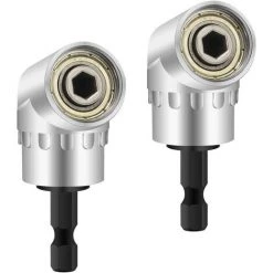 TANABATA 2 Pièce Perceuses à Angle Droit Adaptateur Coudé Pilote Et Tournevis Drill Attachment Avec Porte-Embout Magnétique Changement Rapide Hex 6mm De 1/4- Inch Perceuse