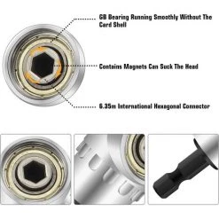 TANABATA 2 Pièce Perceuses à Angle Droit Adaptateur Coudé Pilote Et Tournevis Drill Attachment Avec Porte-Embout Magnétique Changement Rapide Hex 6mm De 1/4- Inch Perceuse -Perceuse Soldes 2022 42839747 4