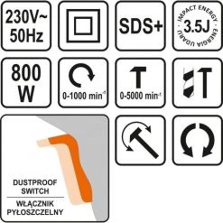 STHOR Perceuse à Percussion SDS PLUS - 800W - 230V - 3,5J -Perceuse Soldes 2022 42945775 2