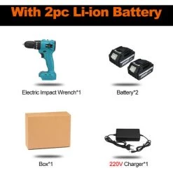 INSMA 520N.m 10mm Perceuse Visseuse à Percussion Sans Fil + 2 Batterie Lithium 22900 Mah - Adapté à Batterie Makita 18V -Perceuse Soldes 2022 43781688 4