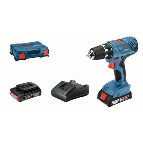 Bosch 18V Perceuse Sans Fil GSR 18 V-21 / 2x Batterie 2.0 Ah Case L- 3 Bosch 18V Perceuse Sans Fil GSR 18 V-21 / 2x Batterie 2.0 Ah Case L-