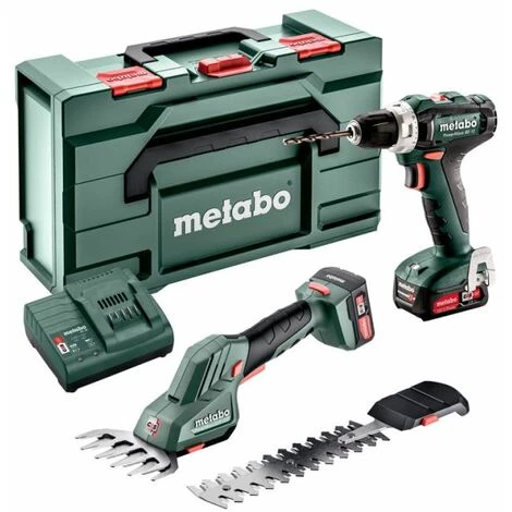 METABO® Metabo Combo Set 2.3.2 12V Batterie BS + Drill Batterie Herbe / -Schrauchschere SGS Q 3 METABO® Metabo Combo Set 2.3.2 12V Batterie BS + Drill Batterie Herbe / -Schrauchschere SGS Q