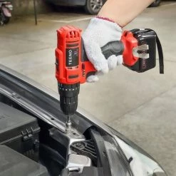 TEENO Perceuse Visseuse A Percussion Sans Fil 21V 21 Accessoires Inclus (4 Brosses Dans Le Kit De Nettoyage) - Rouge -Perceuse Soldes 2022 44260277 5