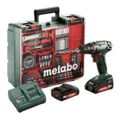 METABO Perceuse Visseuse Avec 2 Batteries 18 V 2 Ah Li-ion Et Un Coffret De 73 Accessoires