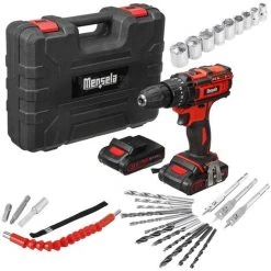 TIGA Mensela 3 En 1 Perceuse-visseuse Clé à Choc Sans Fil 21V + 2 Batteries + 1 Chargeur + Accessoires En Coffret