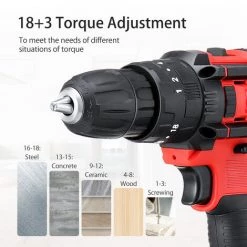 TIGA Mensela 3 En 1 Perceuse-visseuse Clé à Choc Sans Fil 21V + 2 Batteries + 1 Chargeur + Accessoires En Coffret -Perceuse Soldes 2022 45104081 4