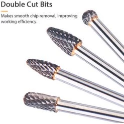 HAPPYSHOPPING 4 Pieces En Acier Au Tungstene 1/4 '' Tige Rotative Fraises De Coupe 10 Mm Diametre De Coupe 150/160 Mm Longueur Pour Sculpture Polissage Perçage, Modele: Argent -Perceuse Soldes 2022 45565579 4