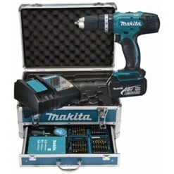 Makita 18V Perceuse Visseuse à Percussion DHP453RFX2 Incl. Accessoires