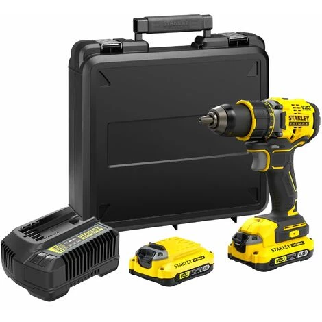 Perceuse Visseuse Brushless 18V 80Nm Gamme V20 STANLEY Fatmax SFMCD720D2K-QW - Livré Avec 2 Batteries 2Ah, 1 Mallette, 1 Chargeur 2Ah 3 Perceuse Visseuse Brushless 18V 80Nm Gamme V20 STANLEY Fatmax SFMCD720D2K-QW - Livré Avec 2 Batteries 2Ah, 1 Mallette, 1 Chargeur 2Ah