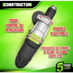 CONSTRUCTOR Perceuse à Percussion 1050W Mandrin Auto. 13mm -Perceuse Soldes 2022 4630774 4