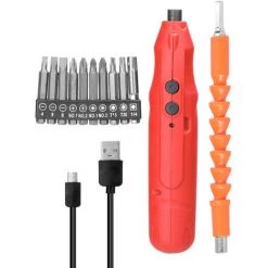 ASUPERMALL Visseuse Électrique Rechargeable Usb Sans Fil Pour Réparer L'Appareil Électronique D'Horloge, Rouge - Rouge
