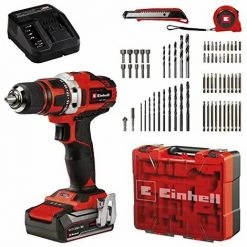 EINHELL KIT PERCEUSE-VISSEUSE SANS FIL TE-CD 18/40 LI +69 POWER X-CHANGE (LITHIUM-ION, 18 V, 2 VITESSES, 40 NM, VENDU AVEC 1X 2.
