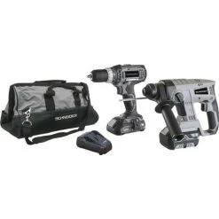 SCHNEIDER ELECTRIC Pack 20V 1 Perceuse 35Nm Et 1 Perforateur Avec 2 Batteries Complet Schneider 50773