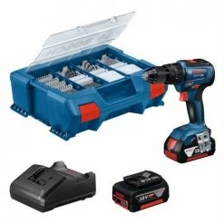 Bosch 18V-55 18V Combi Sans Fil GSB / 2x 4.0Ah + Accessory Set + L Case
