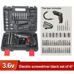 SUPERSELLER Visseuse Et Tournevis électrique Kit De Tournevis électrique 3,6v Kit De Tournevis De Forage électrique Sans Fil Outil De Service Portatif - 47 PCS / Set -Perceuse Soldes 2022 46772580 5