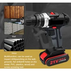 SUPERSELLER 21V Multi-function Hand Drill With Batch Head Set, Electric Screwdriver, 3-in-1 Impact Drill, Flat Drill, Torque Drill, 25-speed Torque Adjustable - EU Plug 1pcs Battery -Perceuse Soldes 2022 46772851 4