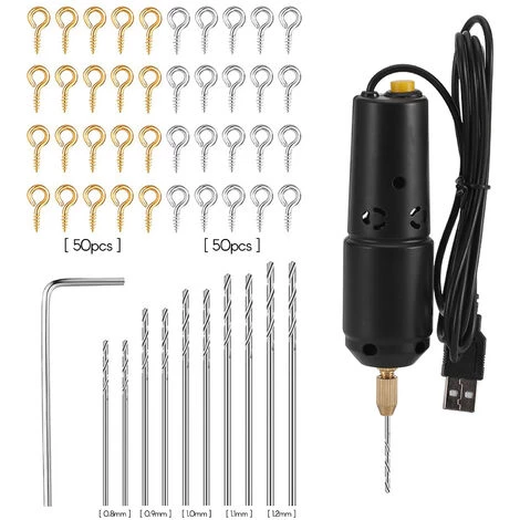 SUPERSELLER Perceuse Mini - Perceuse électrique USB Jade Drop - Off Crystal Pearl Drilling Mini - Perceuse électrique 10 Bits (0,8 - 1,2mm) - Type B 3 SUPERSELLER Perceuse Mini - Perceuse électrique USB Jade Drop - Off Crystal Pearl Drilling Mini - Perceuse électrique 10 Bits (0,8 - 1,2mm) - Type B