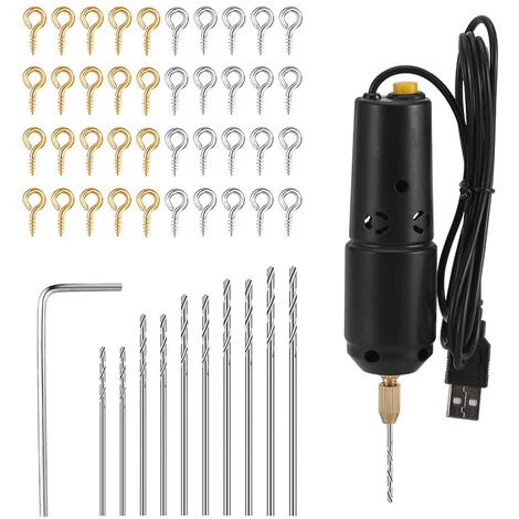 SUPERSELLER Perceuse Mini - Perceuse électrique USB Jade Drop - Off Crystal Pearl Drilling Mini - Perceuse électrique 10 Bits (0,8 - 1,2mm) - Type B 4 SUPERSELLER Perceuse Mini - Perceuse électrique USB Jade Drop - Off Crystal Pearl Drilling Mini - Perceuse électrique 10 Bits (0,8 - 1,2mm) - Type B – Image 2