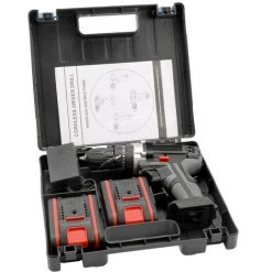 SUPERSELLER Perceuse 36V Moteur à Brosse Perceuse électrique Au Lithium Perceuse électrique Manuelle Rechargeable De Haute Puissance Outil à Vis électrique Multifonctionnel Boîte En Plastique 3 En 1 (vis à Vis + Perforation + Impact) 2 Charge électrique 1 Euro 220V, -Perceuse Soldes 2022 46773039 3