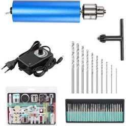 SUPERSELLER Perceuse Mini - Meuleuse En Métal Bleu 12v2a Réglage De La Vitesse Sans Pôle 0, 3 - 4mm Clip Réglable 240V, -Perceuse Soldes 2022 46773131 2