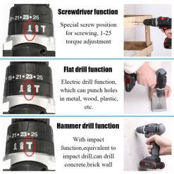 KKMOON Perceuse 36V Machine à Brosse Perceuse électrique Au Lithium Perceuse électrique Manuelle à Haute Puissance Perceuse électrique Multifonctionnelle Tournevis électrique Boîte En Plastique Trois En Un (vis à Vis + Perforation + Impact) Une Charge électrique 9 KKMOON Perceuse 36V Machine à Brosse Perceuse électrique Au Lithium Perceuse électrique Manuelle à Haute Puissance Perceuse électrique Multifonctionnelle Tournevis électrique Boîte En Plastique Trois En Un (vis à Vis + Perforation + Impact) Une Charge électrique -Perceuse Soldes 2022 46773243 3
