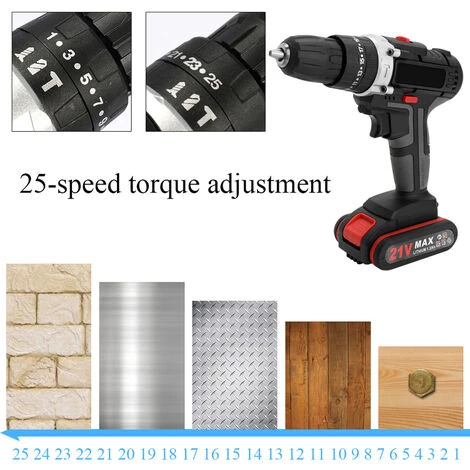KKMOON Perceuse 36V Machine à Brosse Perceuse électrique Au Lithium Perceuse électrique Manuelle à Haute Puissance Perceuse électrique Multifonctionnelle Tournevis électrique Boîte En Plastique Trois En Un (vis à Vis + Perforation + Impact) Une Charge électrique 6 KKMOON Perceuse 36V Machine à Brosse Perceuse électrique Au Lithium Perceuse électrique Manuelle à Haute Puissance Perceuse électrique Multifonctionnelle Tournevis électrique Boîte En Plastique Trois En Un (vis à Vis + Perforation + Impact) Une Charge électrique – Image 4