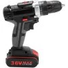 SUPERSELLER Perceuse 36V Lithium Electric Drill High Power Charged Pistol Hand Electric Drill Multi - Function Percussion Electric Screw Tool Plastic Box Electric Drill Type Euro 220V 2 Electric Charge,