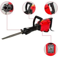 OXEO Marteau Piqueur 1700w - 60 Joules - 1900 Coups/min - Marteau De Démolition Inclus 2 Burins : Plat - à Pointe - Malette -Perceuse Soldes 2022 47303770 3