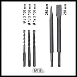 Einhell Marteau Perforateur TE-RH 32 4F Kit (1250 W, 5J, SDS-Plus, Avec 3 Forets: Burins Pointus Et Plat) -Perceuse Soldes 2022 48015296 5