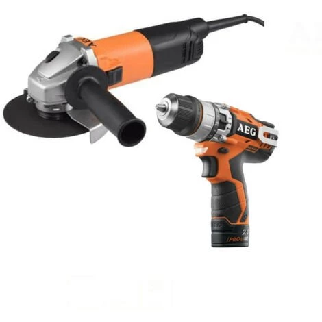 Pack AEG Meuleuse électrique 800W - WS8-125SK - Perceuse à Percussion AEG 12V Li-ion 3 Pack AEG Meuleuse électrique 800W - WS8-125SK - Perceuse à Percussion AEG 12V Li-ion
