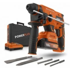 POWER PLUS Powerplus - Dual Power - POWDP15640 - 20 V - Sans Balais à Charbon - Marteau Perforateur Set - +BATT. 20V 2.0Ah + CHARGER