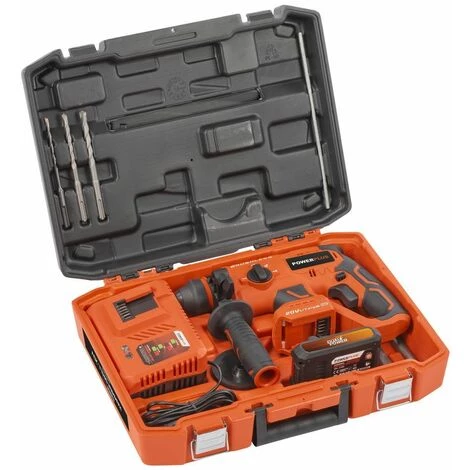 POWER PLUS Powerplus - Dual Power - POWDP15640 - 20 V - Sans Balais à Charbon - Marteau Perforateur Set - +BATT. 20V 2.0Ah + CHARGER 5 POWER PLUS Powerplus - Dual Power - POWDP15640 - 20 V - Sans Balais à Charbon - Marteau Perforateur Set - +BATT. 20V 2.0Ah + CHARGER – Image 3